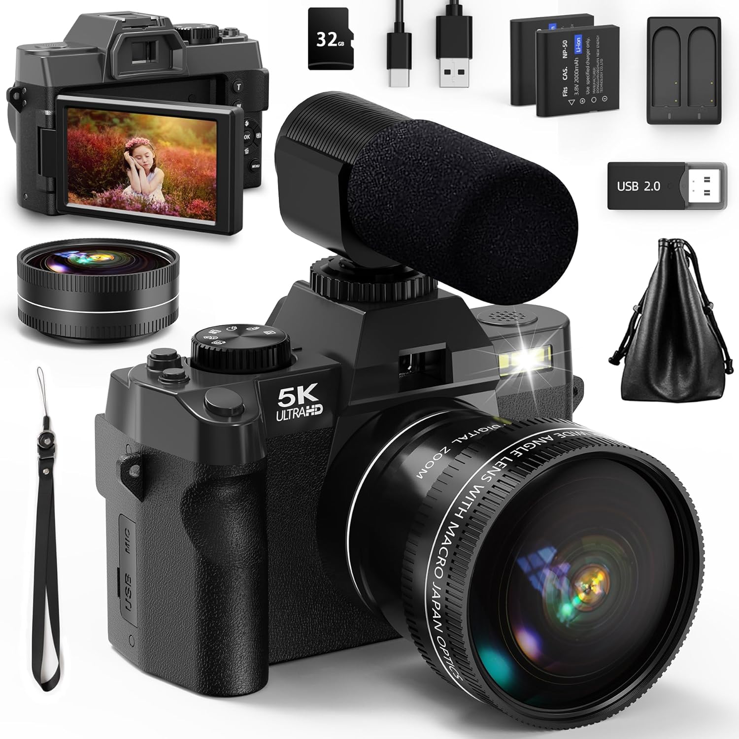 NBD 5K&48MP Digital Camera wit - Korean Lifestyle Vlogs review and price