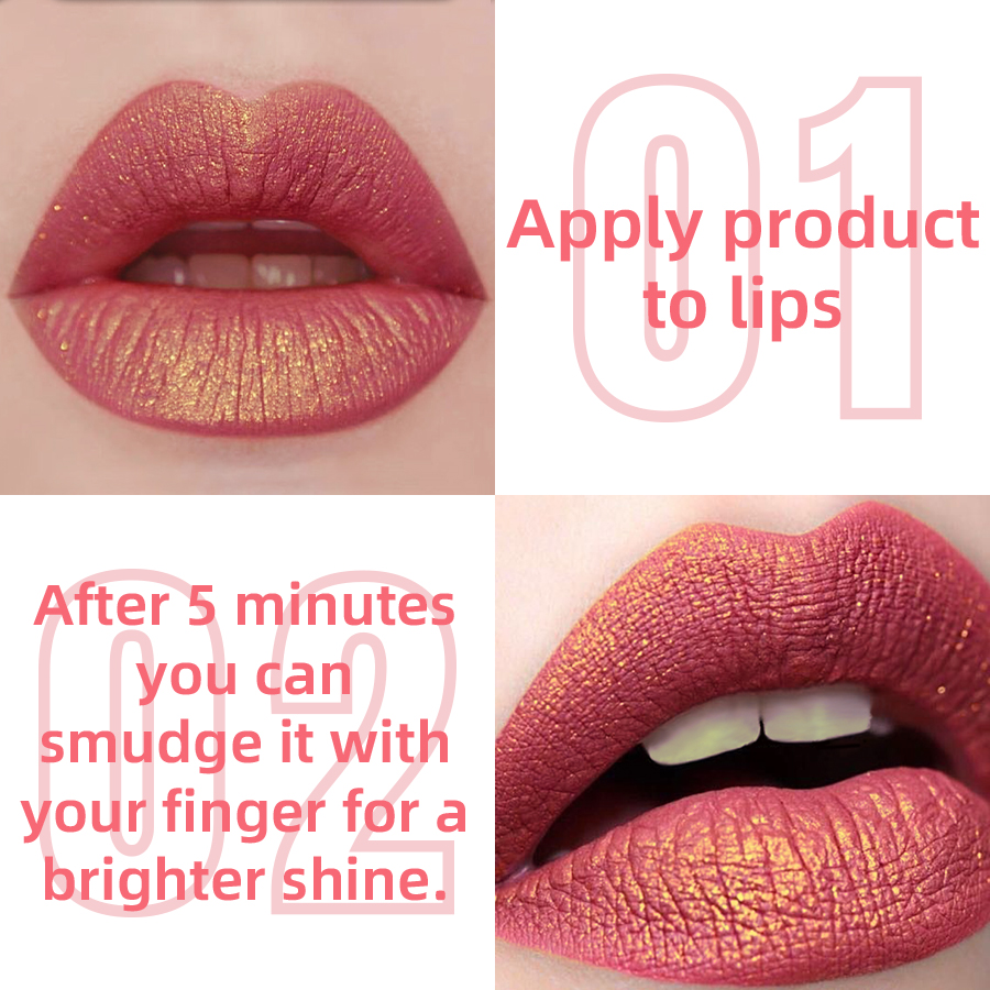 1PC Glitter Metallic 14 Colors - Lip Tint Korean review and price