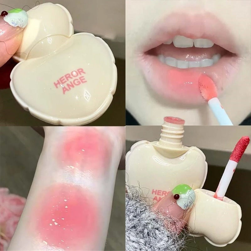 Cute Heart Mirror Liquid Lipst - Lip Tint Korean review and price