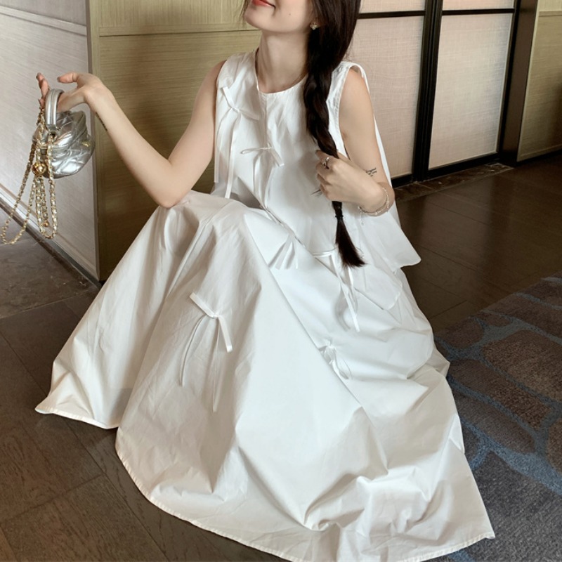 White Dress Sets for Women Bow - Korean Lifestyle review and price